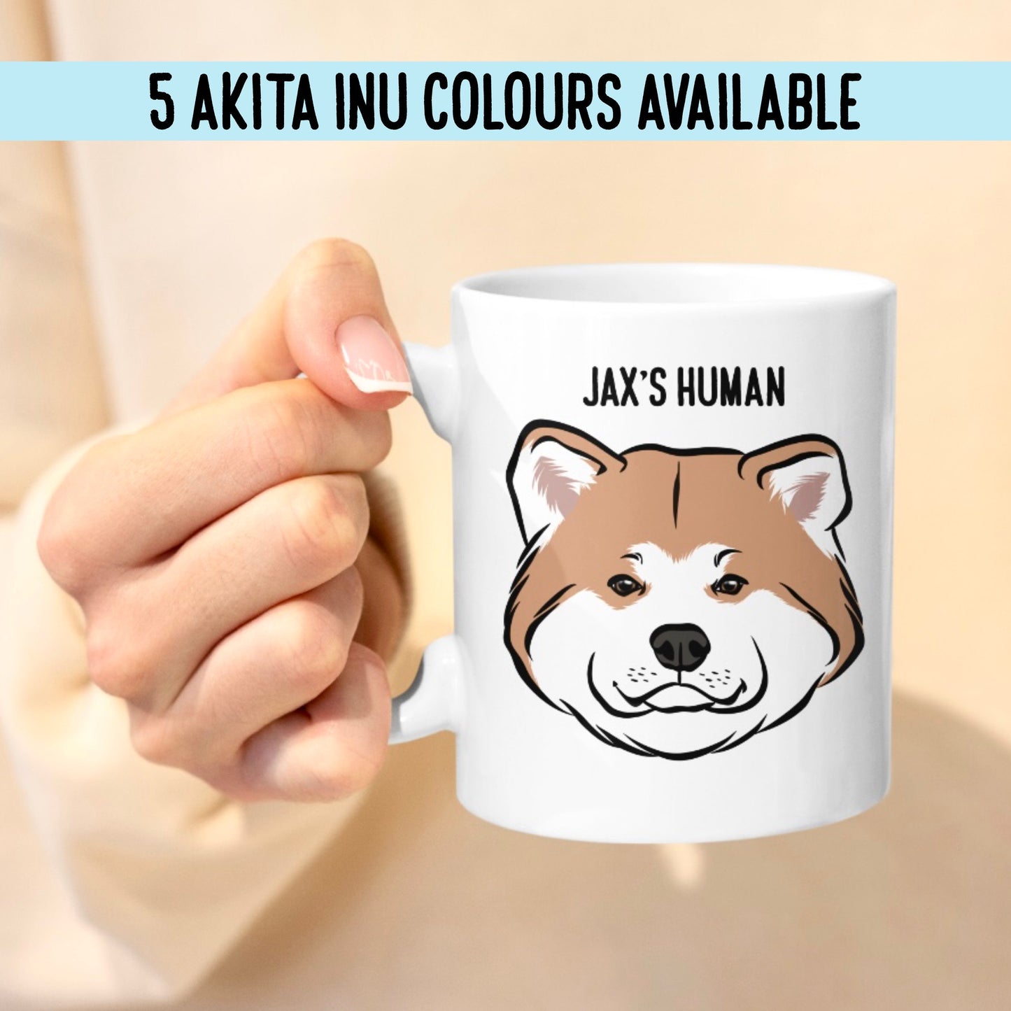 Personalised Akita Inu Mug/ Custom Akita Inu Face Mug/ Japanese Akita Inu Mum Gifts/ Dog Dad Gift/ Dog Breed Mug/ Dog Lover Keepsake Present