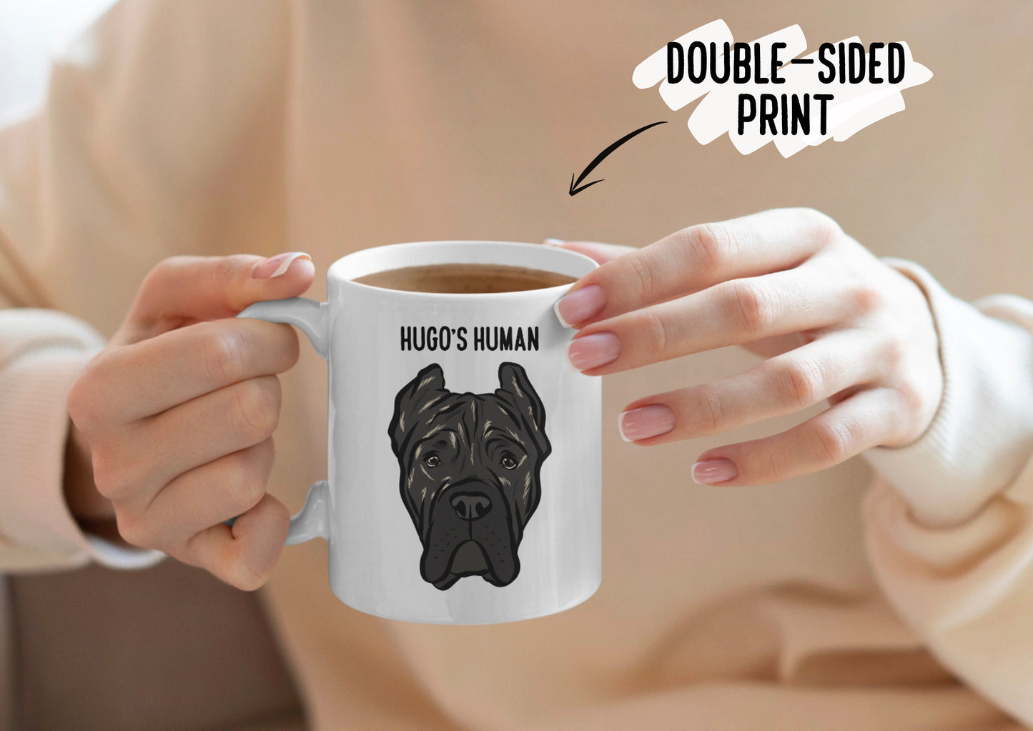 Cane Corso Mug/ Personalised Cane Corso Face Coffee Mug/ Customised Pet Portrait Ceramic Mug/ Cane Corso Owner Christmas Mug Gift/ Dog Mug