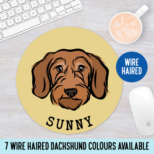 Wire Haired Dachshund Mouse Mat/ Personalised Wire Haired Dachshund Mouse Pad/ Perfect Gift For Wire Haired Dachshund Owner/ Keepsake Gift