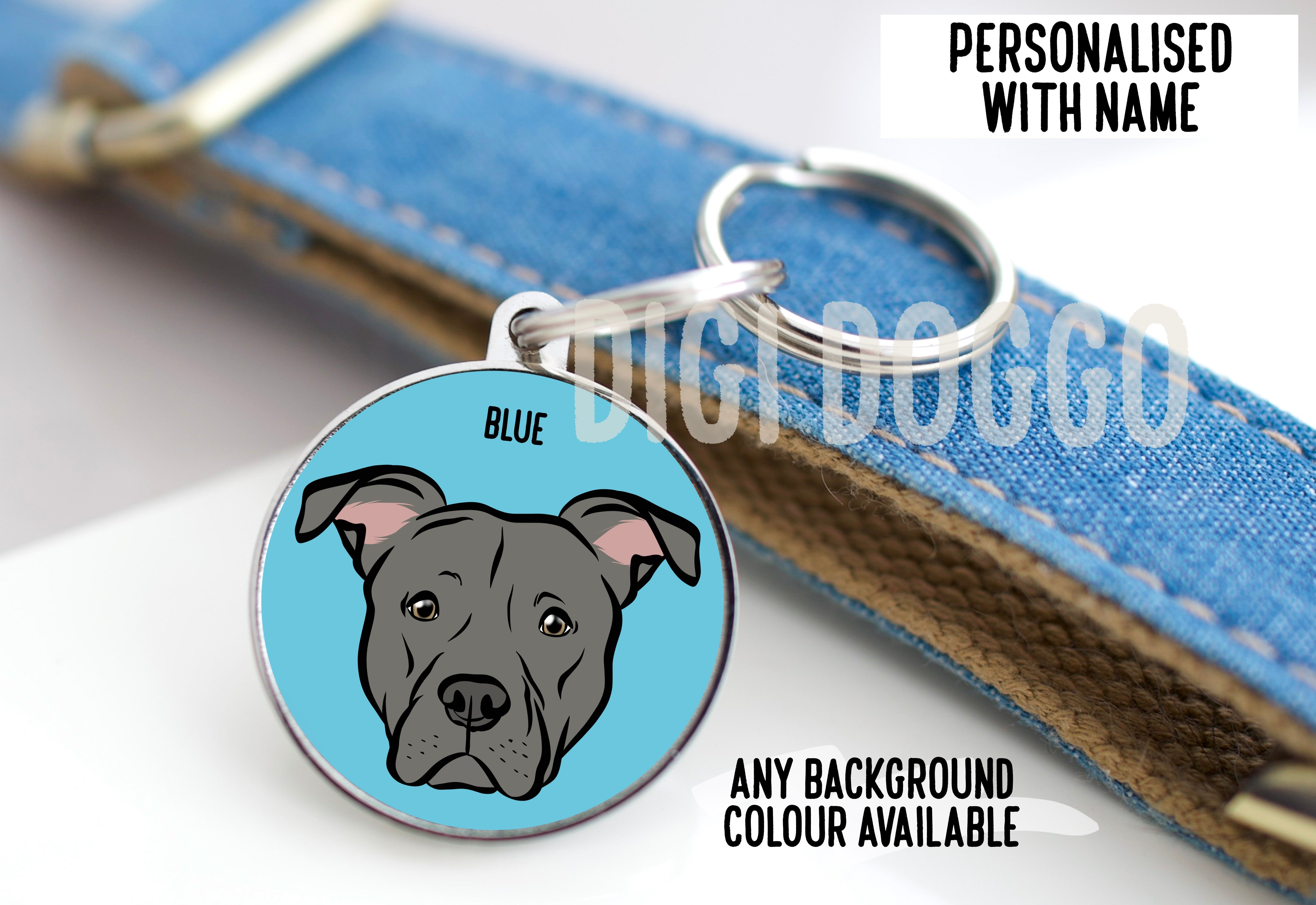 2 Adesivi In Vinile Staffy Bull Terrier 10 Cm – Blu, Per Bagagli, Album E Veicoli, Prodotti Nel Regno Unito