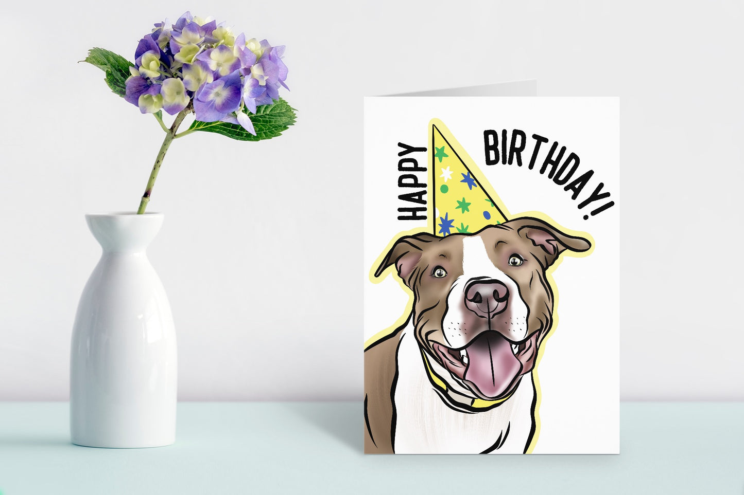 Pitbull Birthday Card