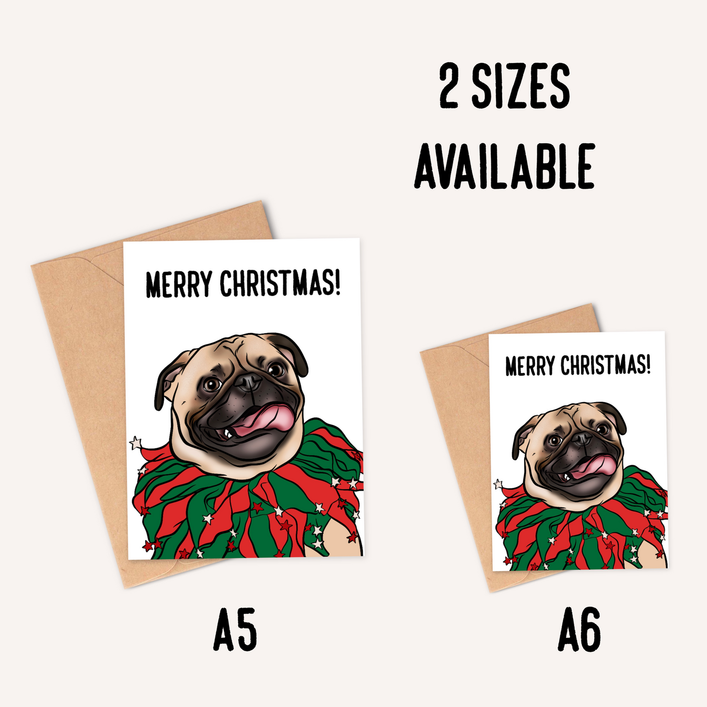 Pug Christmas Card