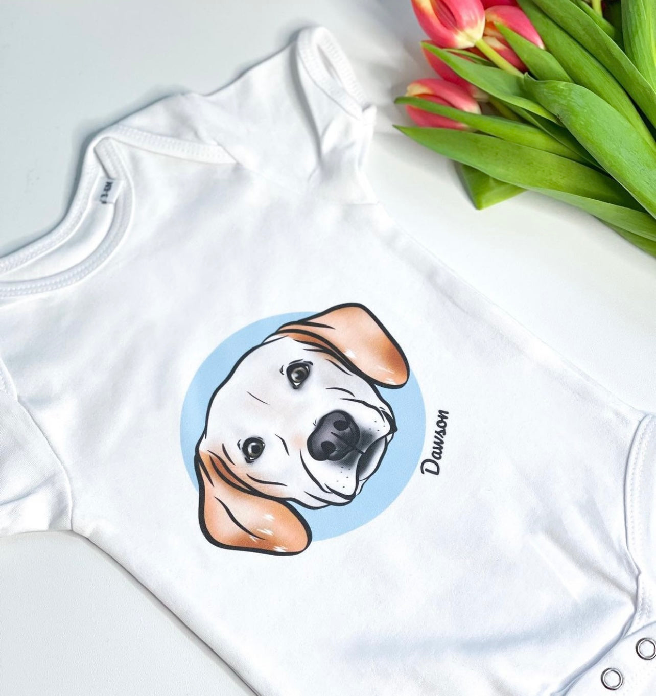 Pet Portrait Baby Onesie (White)