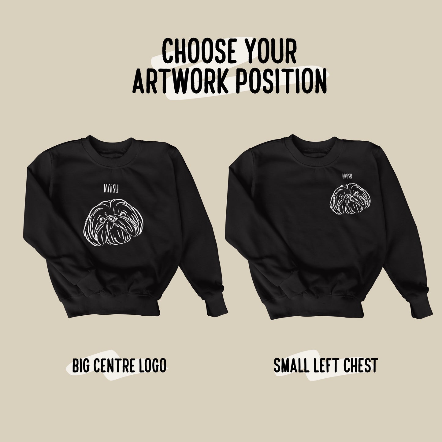 Outline Pet Portrait Sweatshirt (Black)