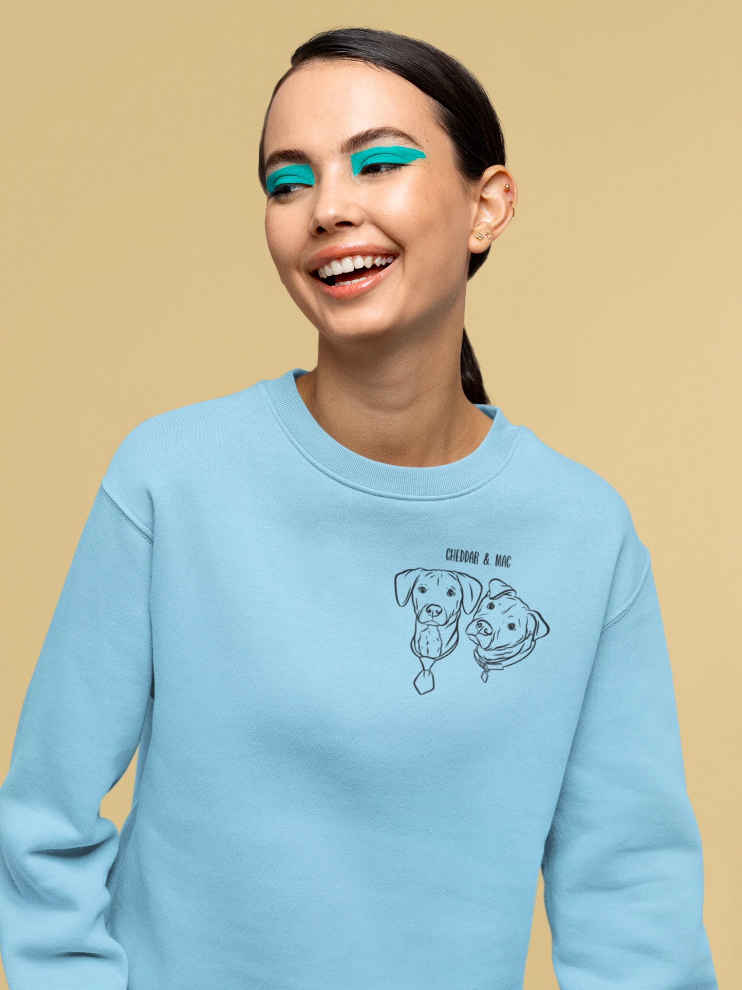 Outline Pet Portrait Sweatshirt (Baby Blue)