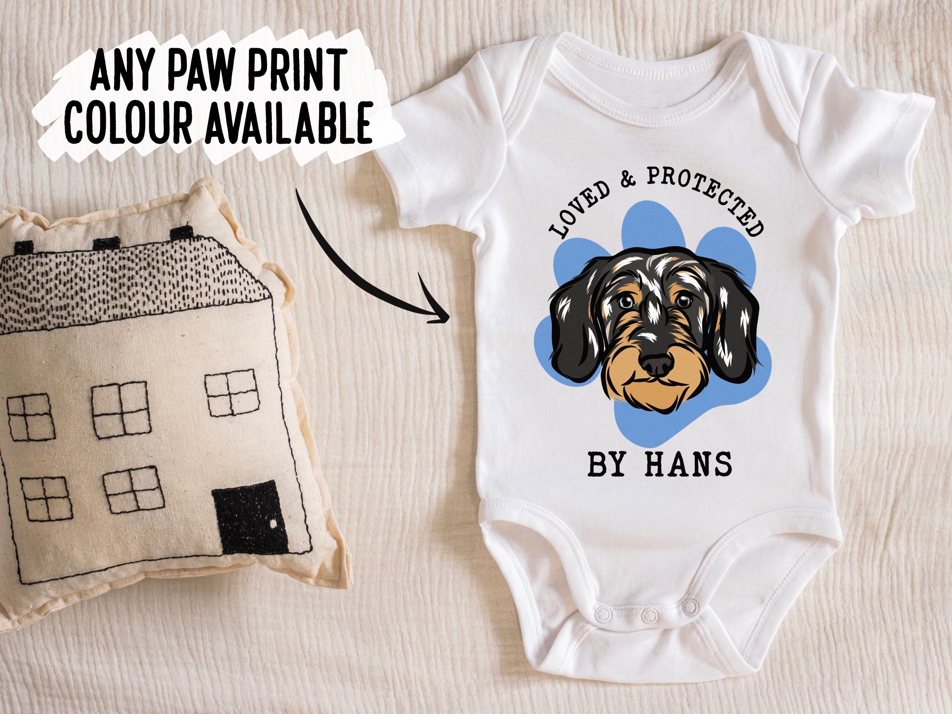 Wire Haired Dachshund Baby Onesie digidoggo