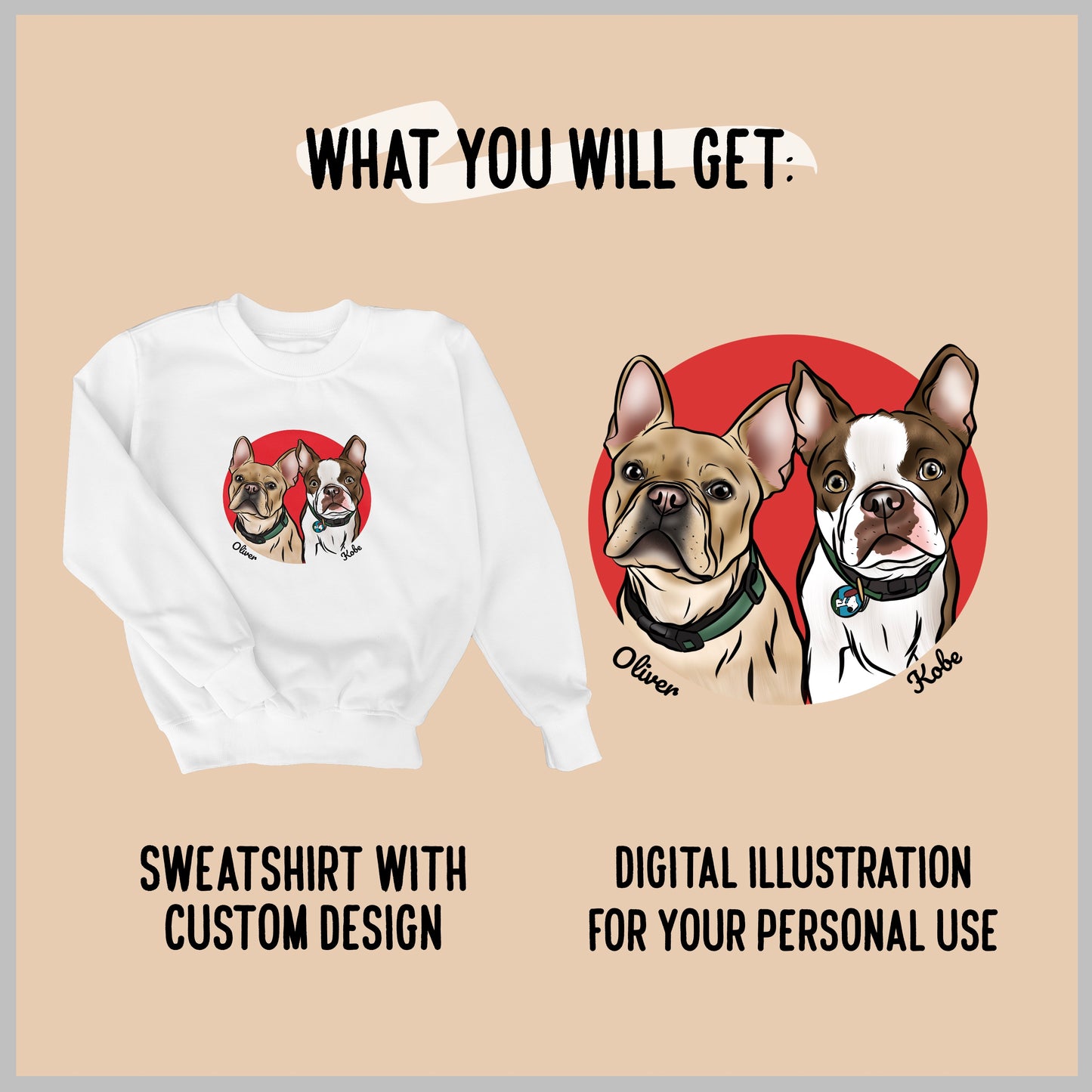 Pet Portrait Sweatshirt (White)