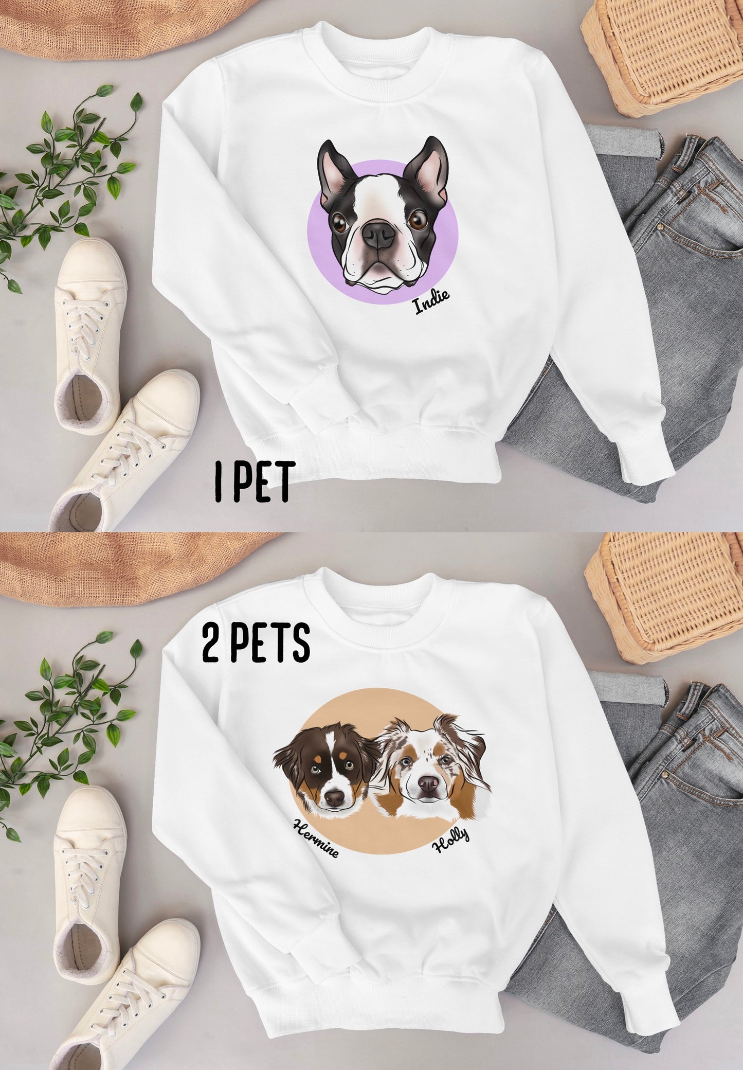 Pet Portrait Sweatshirt (White)