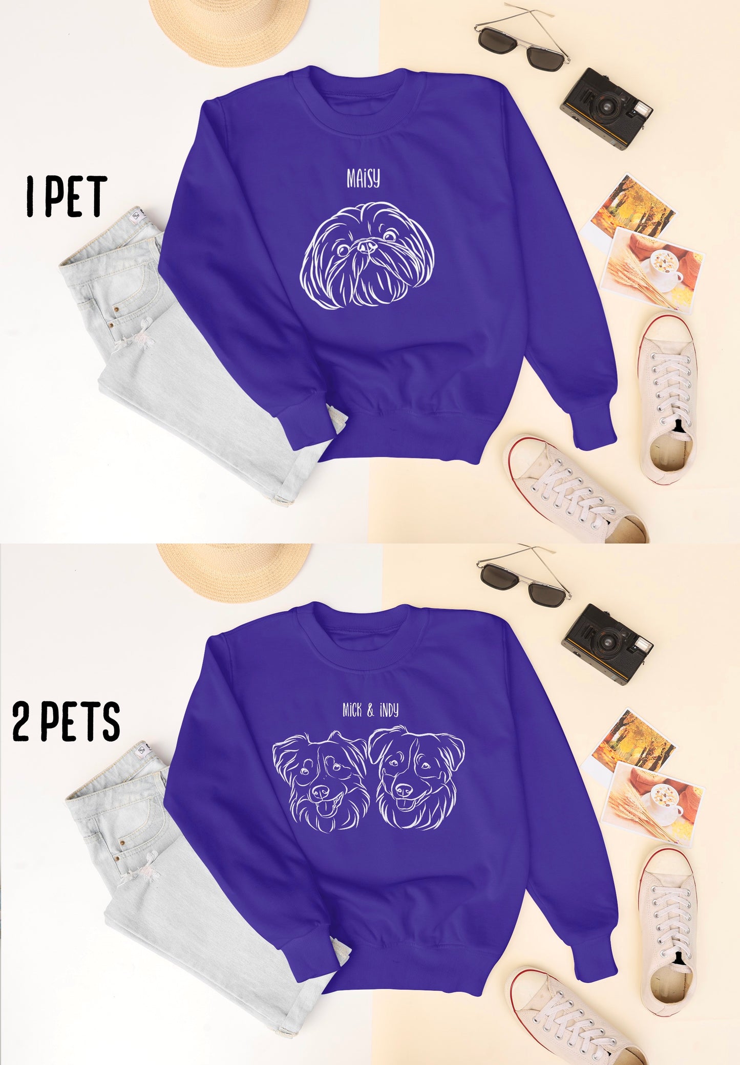 Outline Pet Portrait Sweatshirt (Purple)
