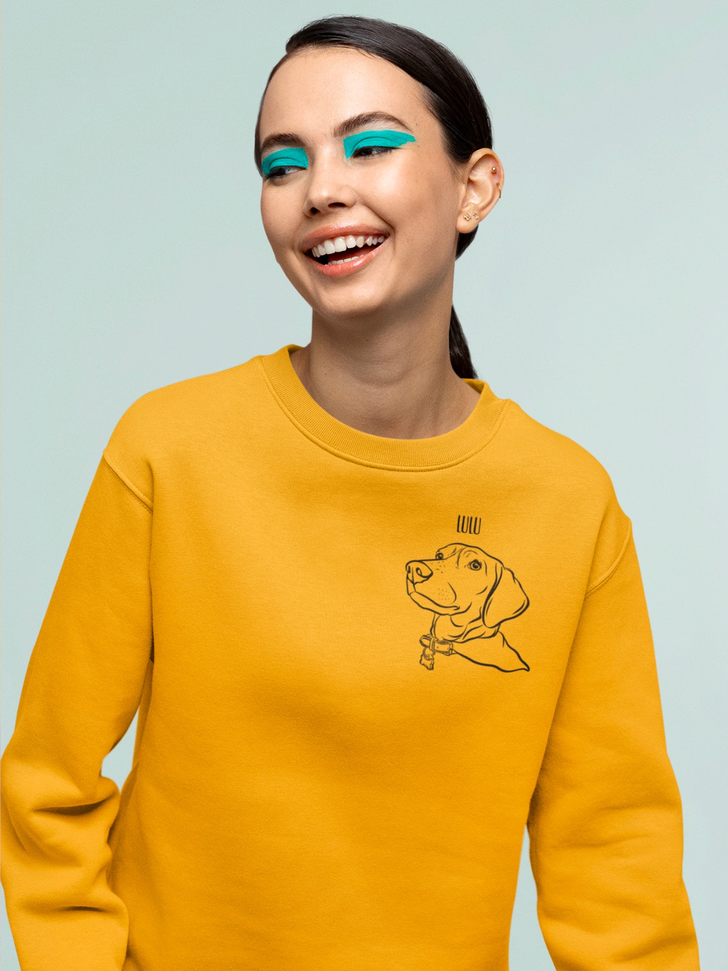 Outline Pet Portrait Sweatshirt (Mustard Yellow)