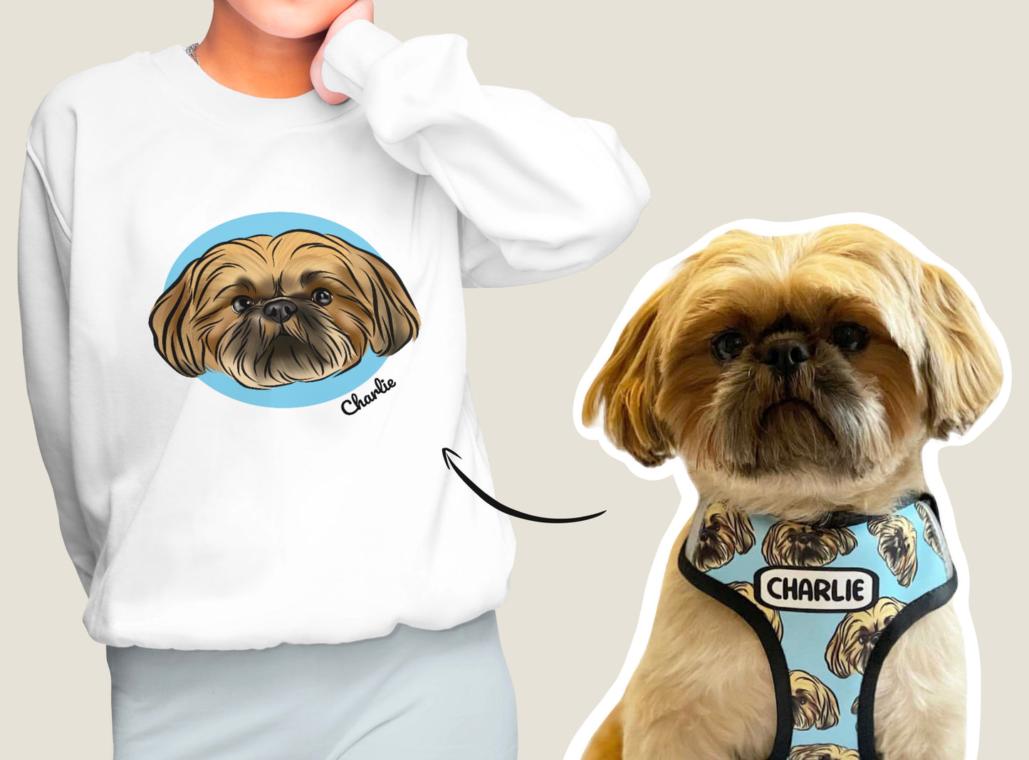 Pet Portrait Sweatshirt (White)