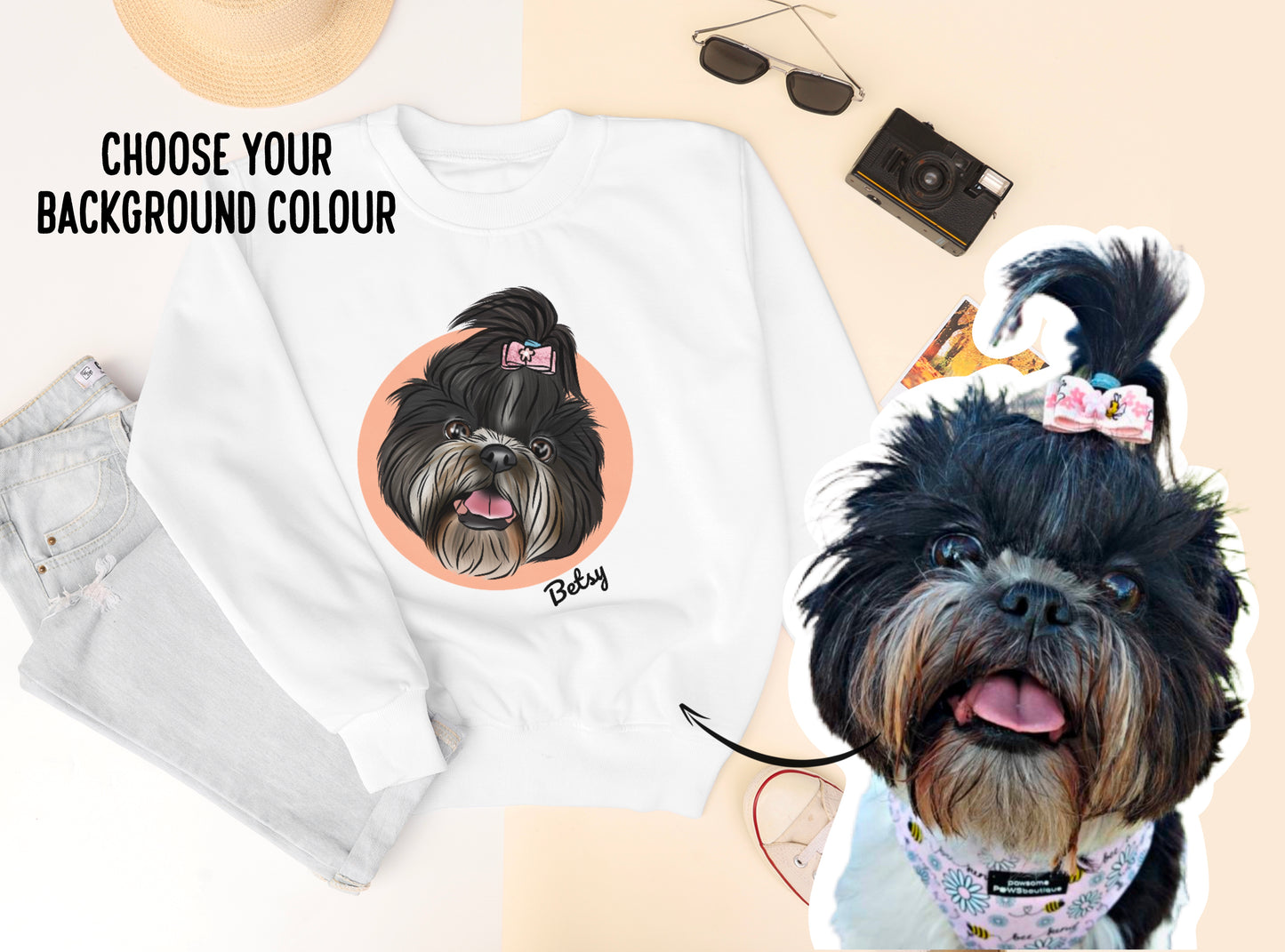 Pet Portrait Sweatshirt (White)