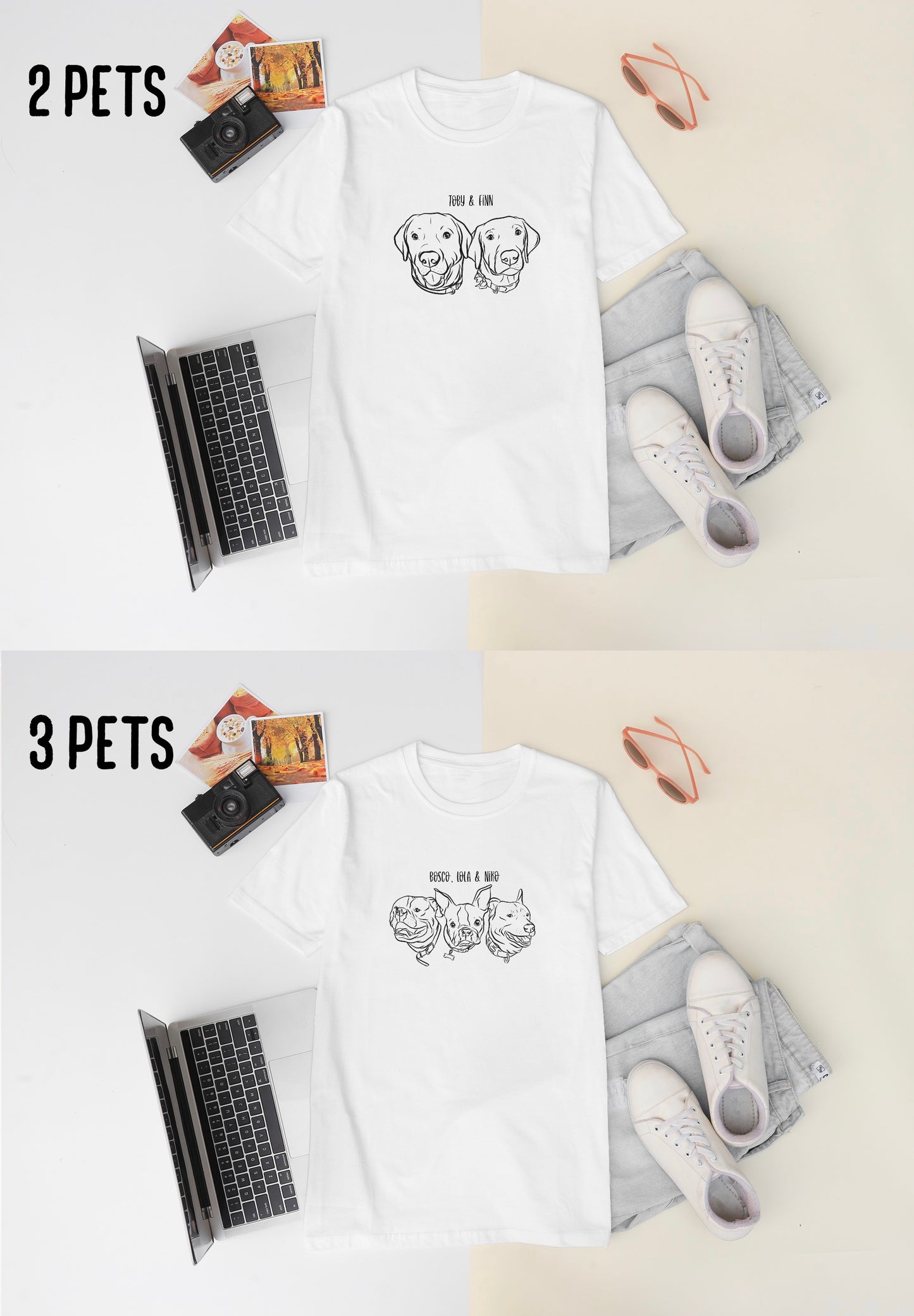 Outline Pet Portrait T-Shirt (White)