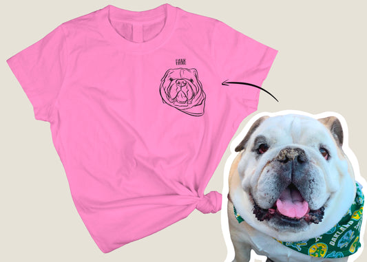 Outline Pet Portrait T-Shirt (Orchid Pink)