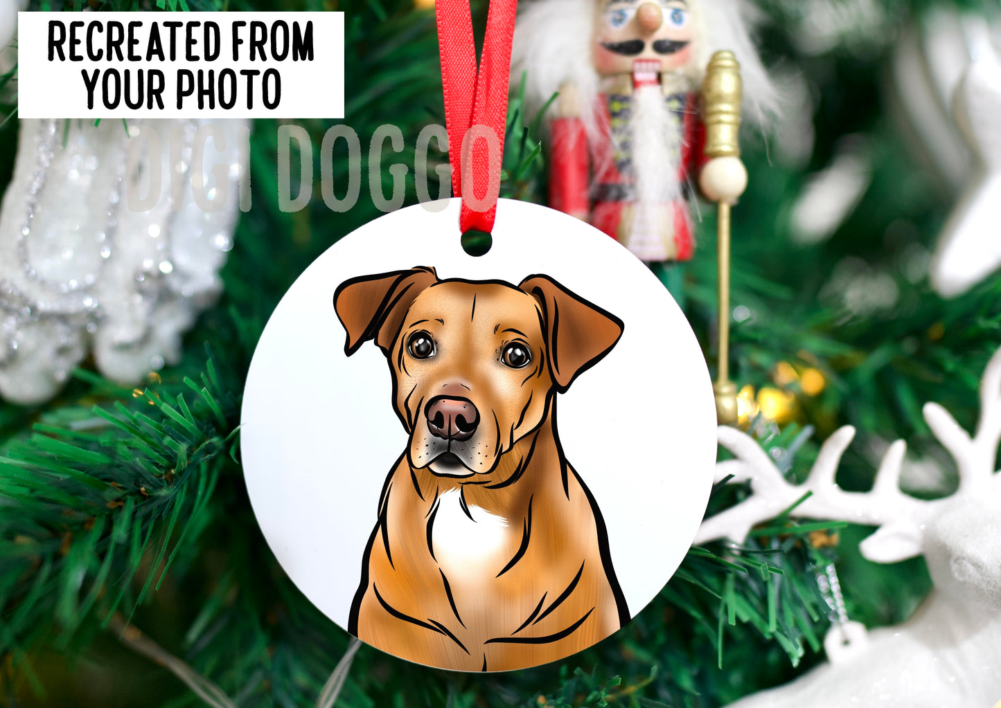 Pet Portrait Christmas Bauble