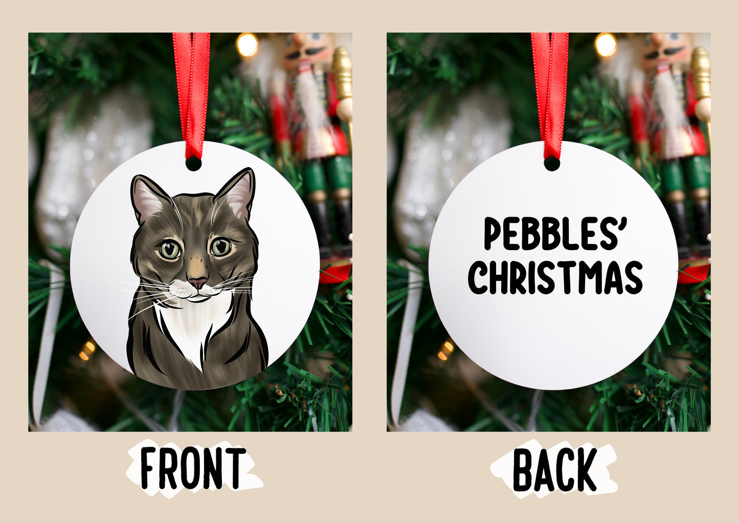 Pet Portrait Christmas Bauble