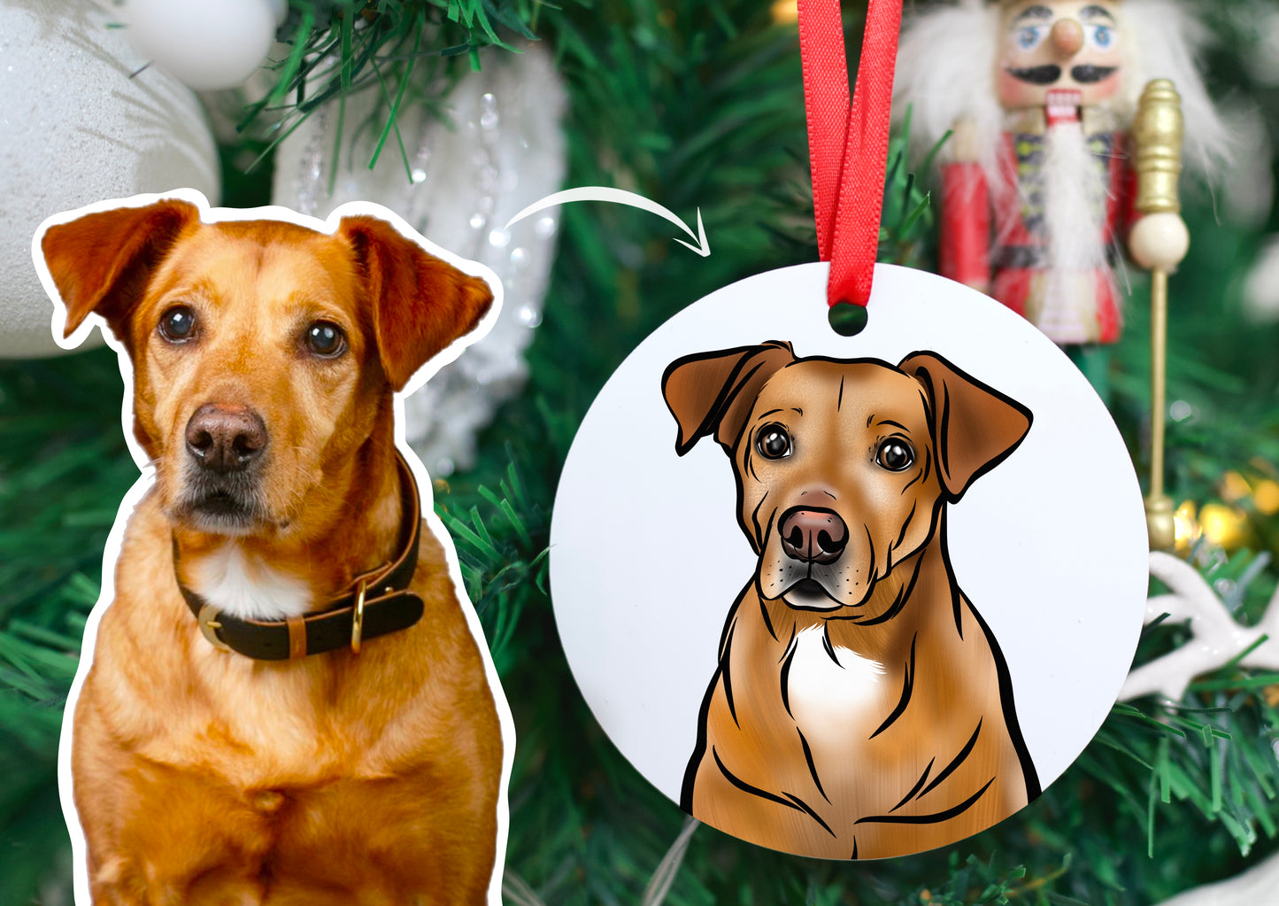 Pet Portrait Christmas Bauble