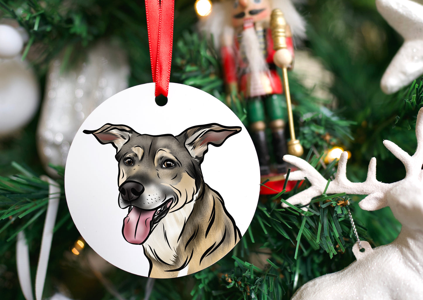 Pet Portrait Christmas Bauble